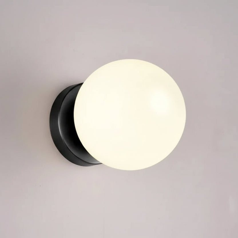 Wall Light Glass Globe Metal LED Hardwired Sconce