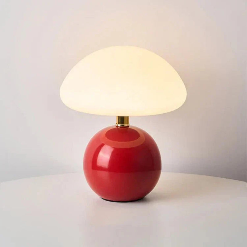 Table Lamp LED Ceramic PVC Mushroom Design Bedside Lamp