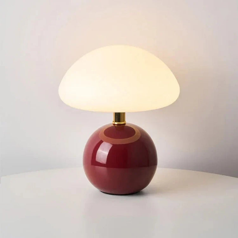 Table Lamp LED Ceramic PVC Mushroom Design Bedside Lamp