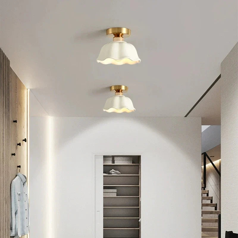 Glass Pendant Lamp Ceramic Shade Modern Lighting