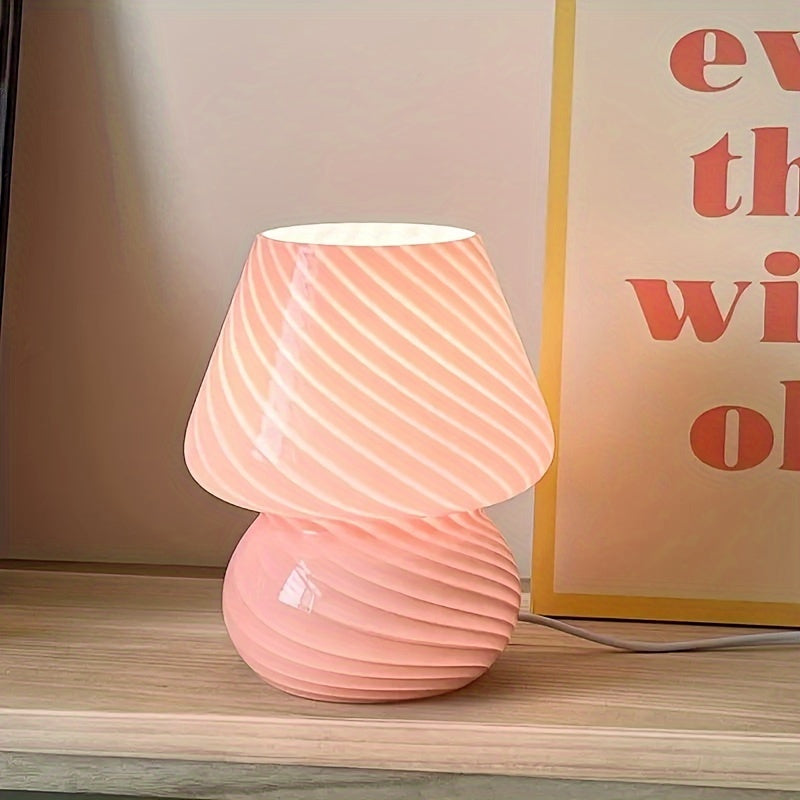 Glass Mushroom Lamp USB Powered Stepless Dimmable LED Table Light