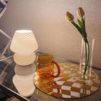 Glass Mushroom Lamp USB Powered Stepless Dimmable LED Table Light