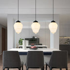 Glasyn: Geometric Frosted Glass Pendant Light – Modern Hanging Lamp for Dining Room & Kitchen