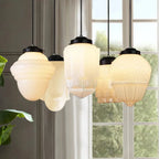 Glasyn: Geometric Frosted Glass Pendant Light – Modern Hanging Lamp for Dining Room & Kitchen