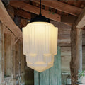 Glasyn: Geometric Frosted Glass Pendant Light – Modern Hanging Lamp for Dining Room & Kitchen