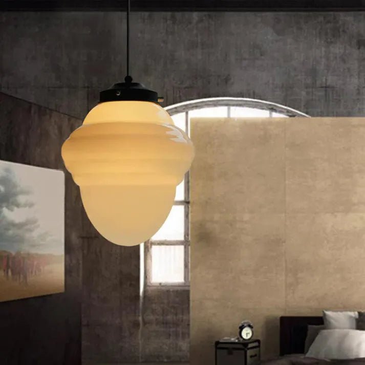 Glasyn: Geometric Frosted Glass Pendant Light – Modern Hanging Lamp for Dining Room & Kitchen