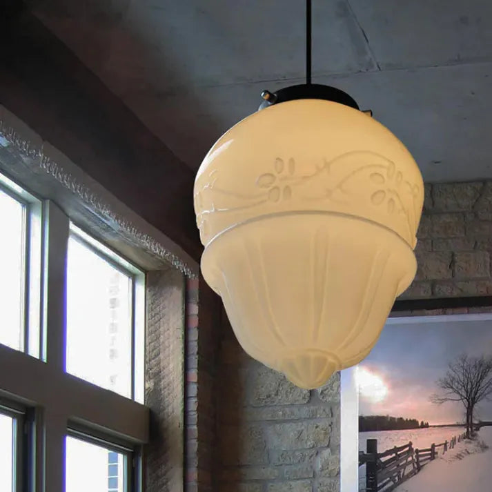 Glasyn: Geometric Frosted Glass Pendant Light – Modern Hanging Lamp for Dining Room & Kitchen