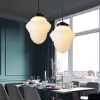 Glasyn: Geometric Frosted Glass Pendant Light – Modern Hanging Lamp for Dining Room & Kitchen