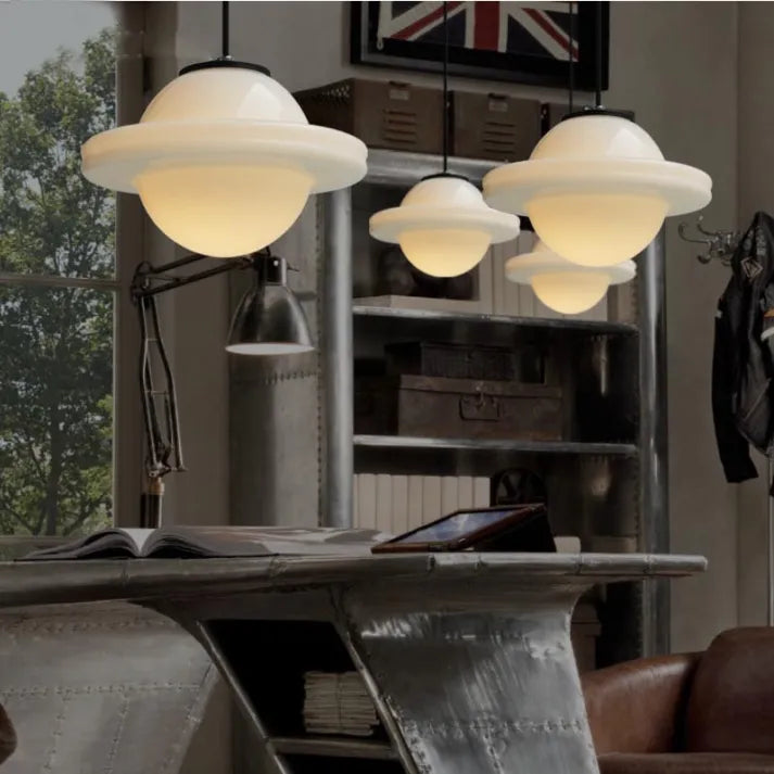 Glasyn: Geometric Frosted Glass Pendant Light – Modern Hanging Lamp for Dining Room & Kitchen