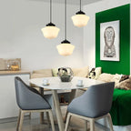 Glasyn: Geometric Frosted Glass Pendant Light – Modern Hanging Lamp for Dining Room & Kitchen