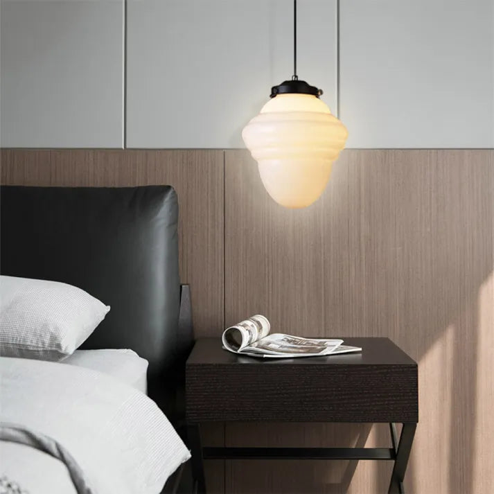 Glasyn: Geometric Frosted Glass Pendant Light – Modern Hanging Lamp for Dining Room & Kitchen