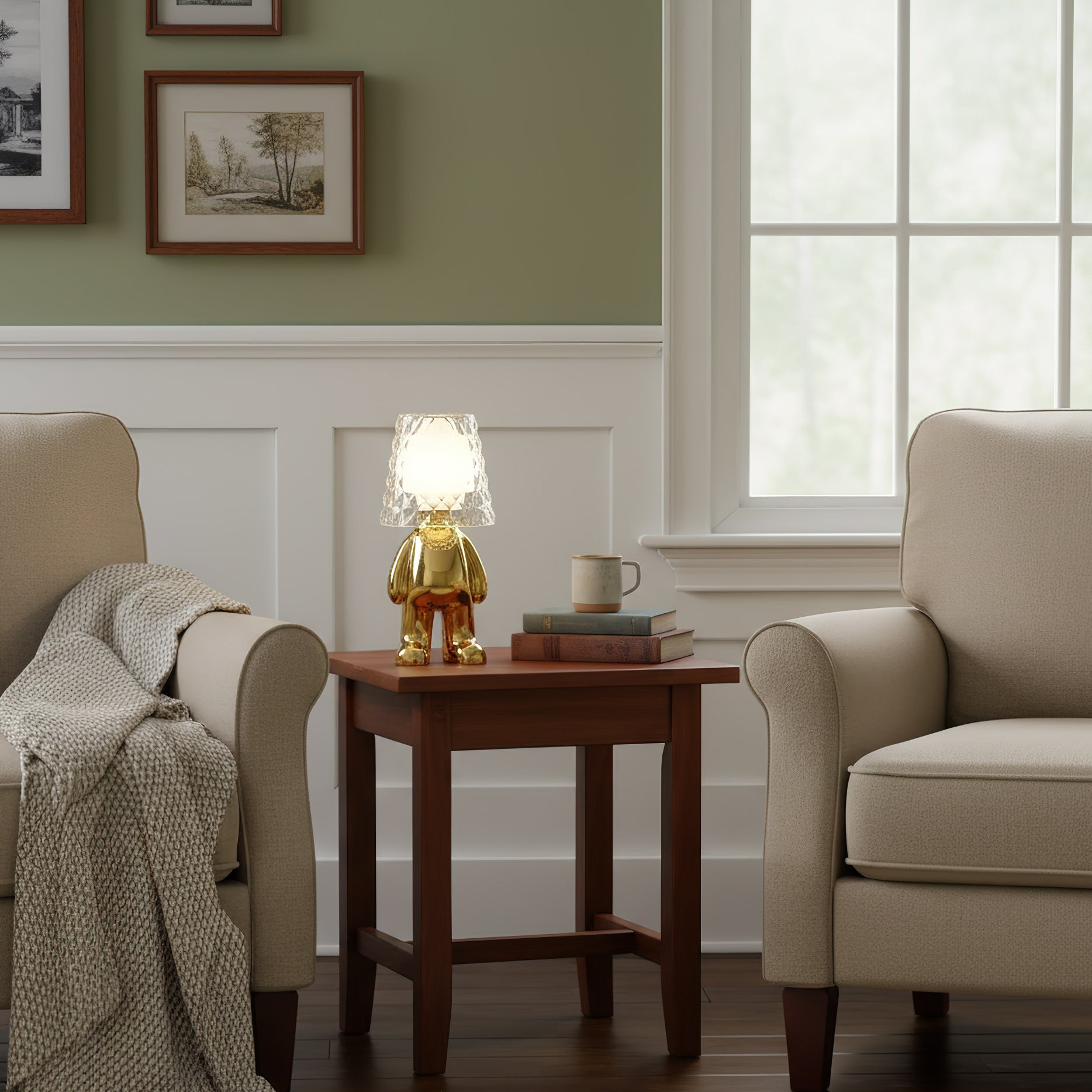 Gleam Guardians Sculptural Table Lamp