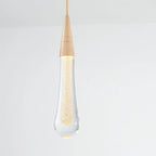 Glimma: Pendant Light Drop Shape Crystal & Metal – Gold for Bedroom & Living Room