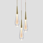 Glimma: Pendant Light Drop Shape Crystal & Metal – Gold for Bedroom & Living Room