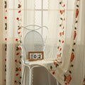 Bell Festival: Red Curtains with Christmas Motif – Semi-Transparent & Decorative for Living Room