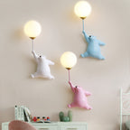 GlowBuddy: LED Wall Light with Bear & Balloon in 3D Design & Warm White Night Light – for Children's Rooms & Play Areas