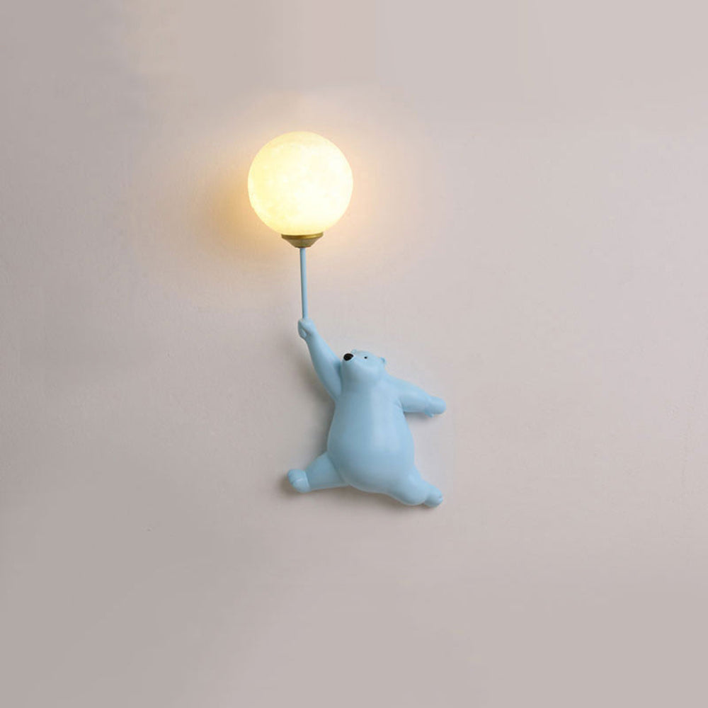 GlowBuddy: LED Wall Light with Bear & Balloon in 3D Design & Warm White Night Light – for Children's Rooms & Play Areas