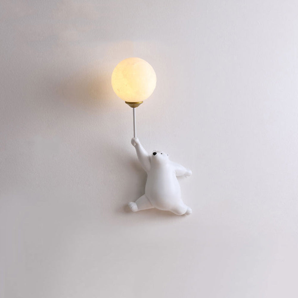 GlowBuddy: LED Wall Light with Bear & Balloon in 3D Design & Warm White Night Light – for Children's Rooms & Play Areas