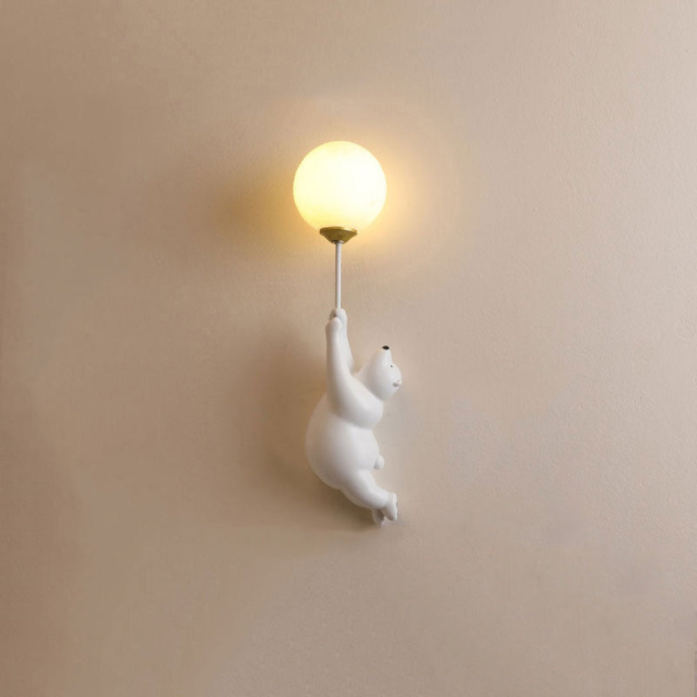 GlowBuddy: LED Wall Light with Bear & Balloon in 3D Design & Warm White Night Light – for Children's Rooms & Play Areas