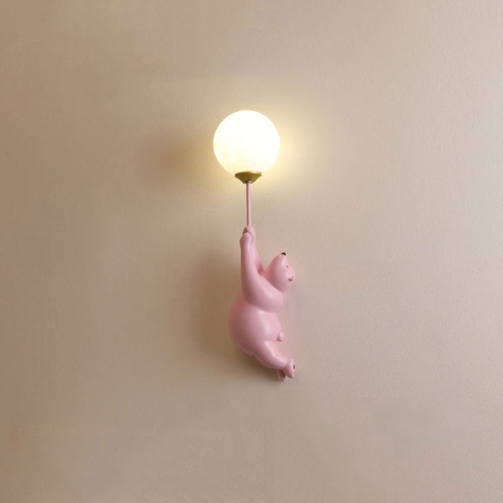 GlowBuddy: LED Wall Light with Bear & Balloon in 3D Design & Warm White Night Light – for Children's Rooms & Play Areas