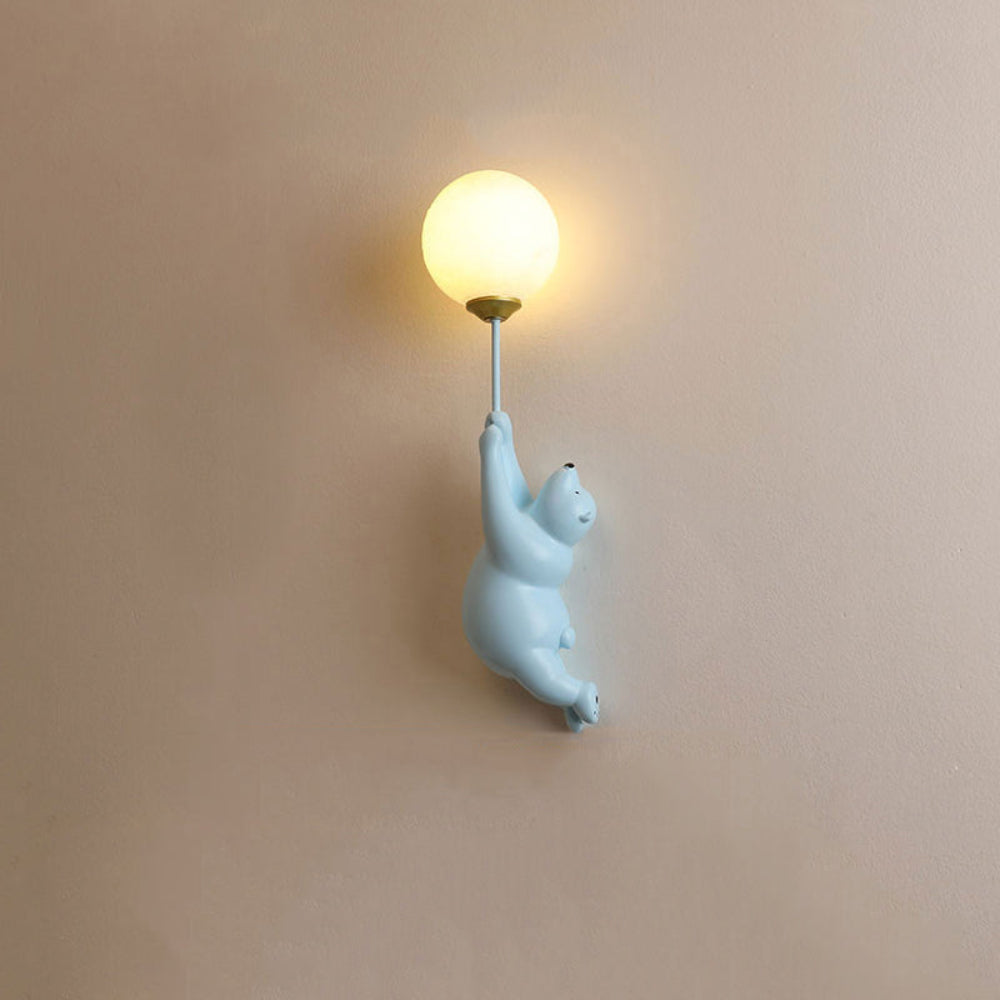 GlowBuddy: LED Wall Light with Bear & Balloon in 3D Design & Warm White Night Light – for Children's Rooms & Play Areas