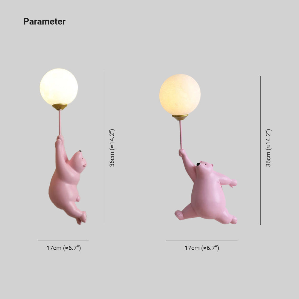 GlowBuddy: LED Wall Light with Bear & Balloon in 3D Design & Warm White Night Light – for Children's Rooms & Play Areas