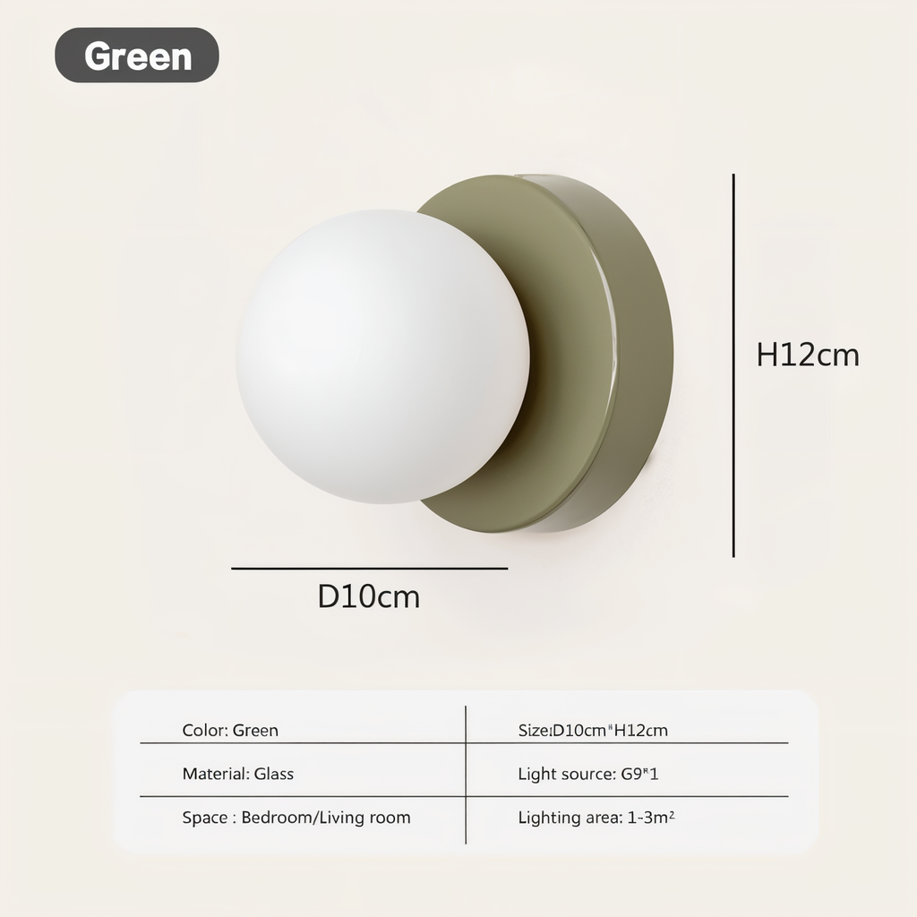 GlowSphere: Elegant LED Wall Light Made of White Glass – Stylish Light for Living Rooms & Bedrooms