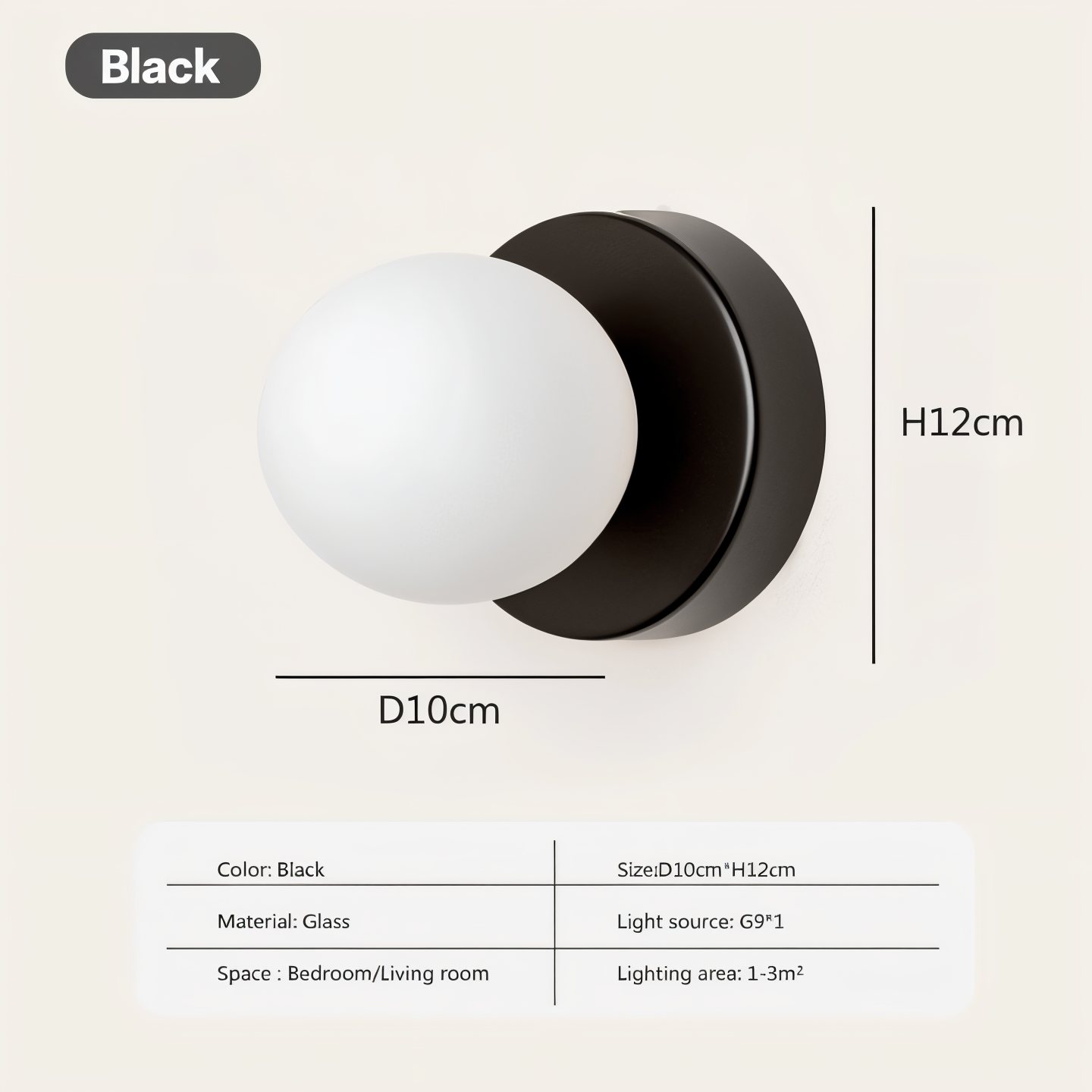 GlowSphere: Elegant LED Wall Light Made of White Glass – Stylish Light for Living Rooms & Bedrooms