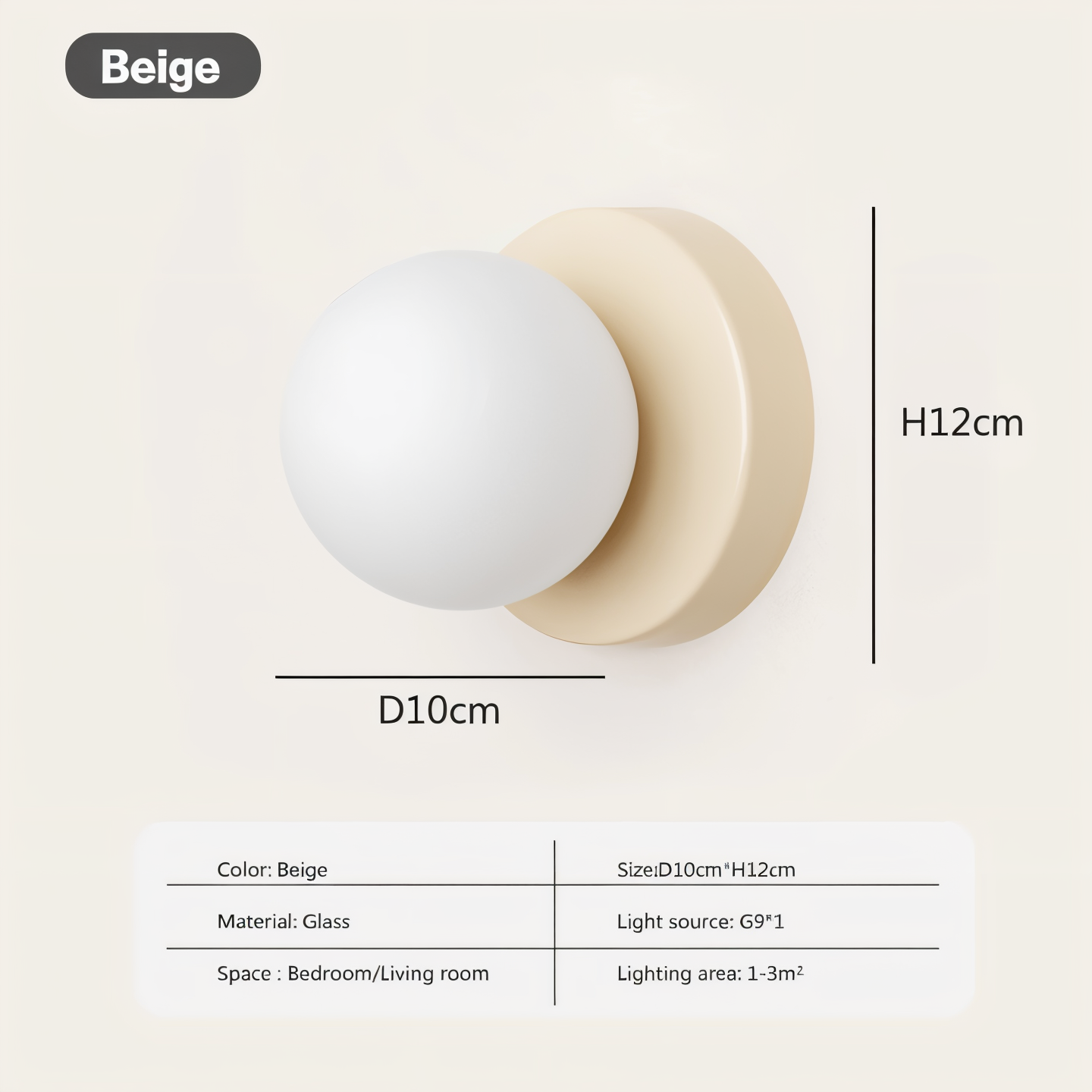 GlowSphere: Elegant LED Wall Light Made of White Glass – Stylish Light for Living Rooms & Bedrooms