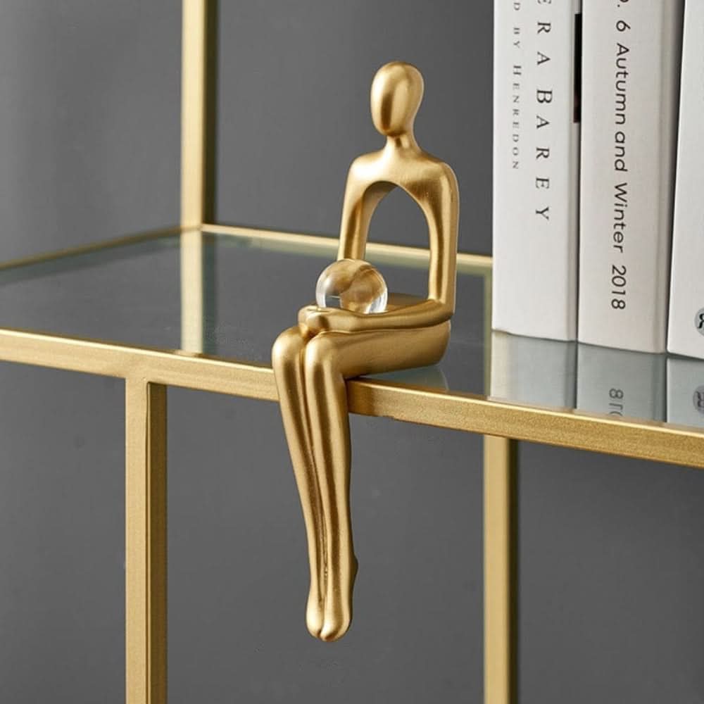 Figurine Resin Metallic Gold Abstract Decorative Sculpture