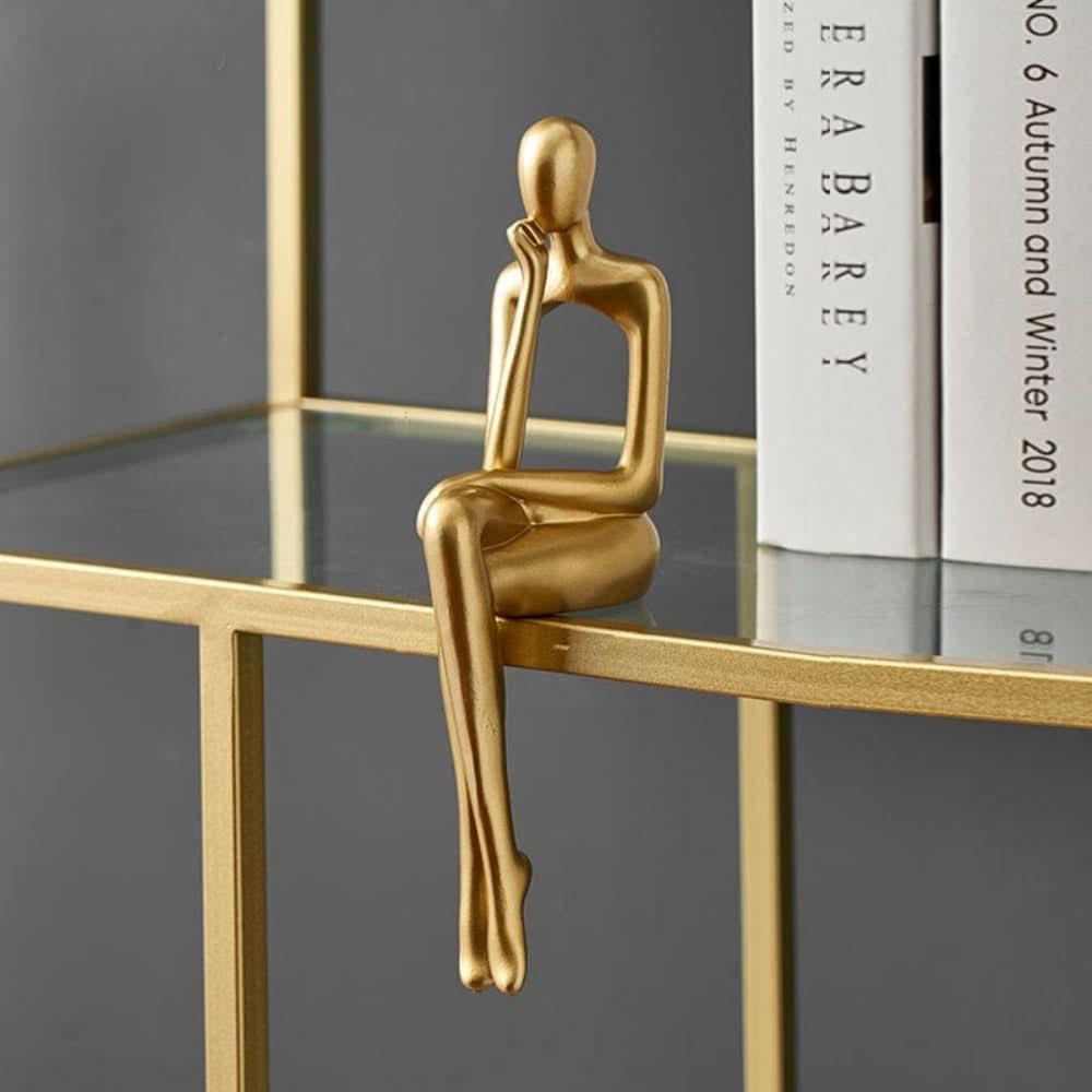 Figurine Resin Metallic Gold Abstract Decorative Sculpture