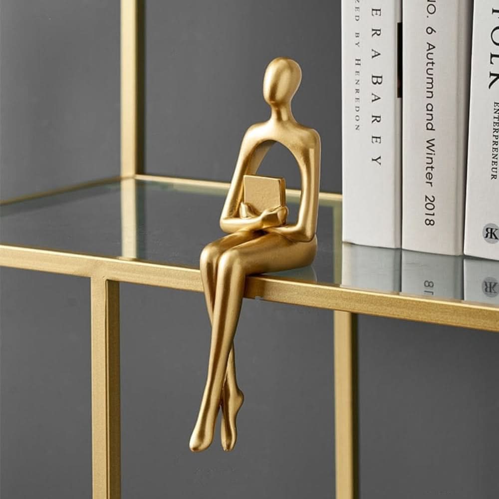Figurine Resin Metallic Gold Abstract Decorative Sculpture