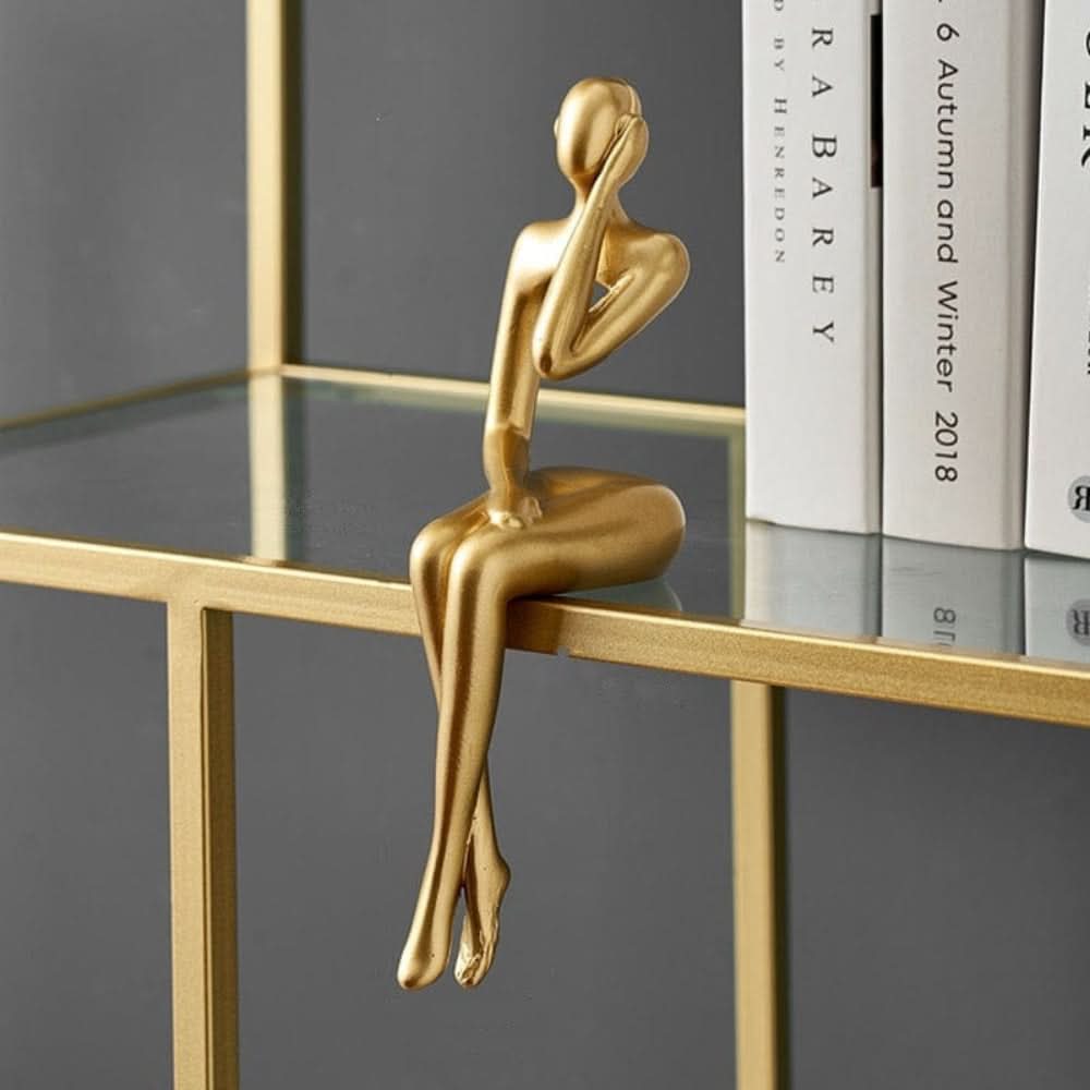 Figurine Resin Metallic Gold Abstract Decorative Sculpture