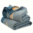 GoldenFish: Reversible Cotton Blanket with Fish Pattern & Light Texture – for Bed & Sofa