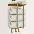 GoldenerRand: Towel Holder for Bathroom – modern wall mount made of stainless steel with gold pipes, multifunctional & durable for bathroom organization