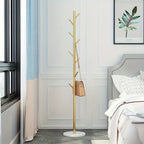 GoldenStand: Freestanding Clothes Rack – Modern Metal Frame with Marble Base, Durable & Stylish for Coats & Bags