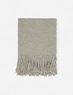 Gala Throw Blanket | Handmade Chunky Wool Knit, Artisan Fringe