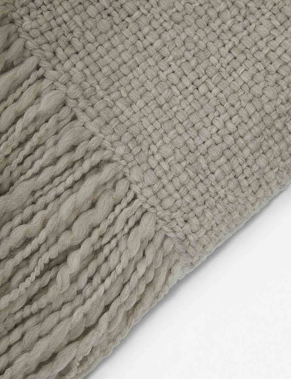 Gala Throw Blanket | Handmade Chunky Wool Knit, Artisan Fringe