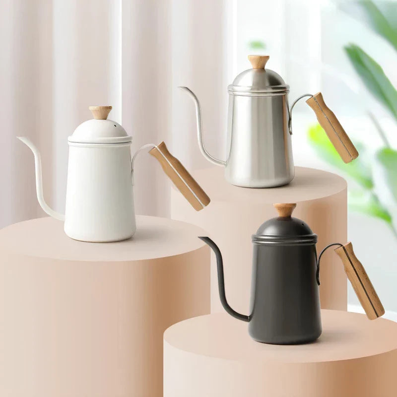 Gooseneck Kettle Stainless Steel Retro Design Pour Over Coffee Kettle