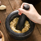 Granite Mortar and Pestle Set – Durable Natural Stone for Effortless Grinding, Perfect Kitchen Essential, Handcrafted Quality