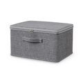 Virell – Gray Fabric Storage Box With Lid