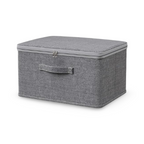 Virell – Gray Fabric Storage Box With Lid