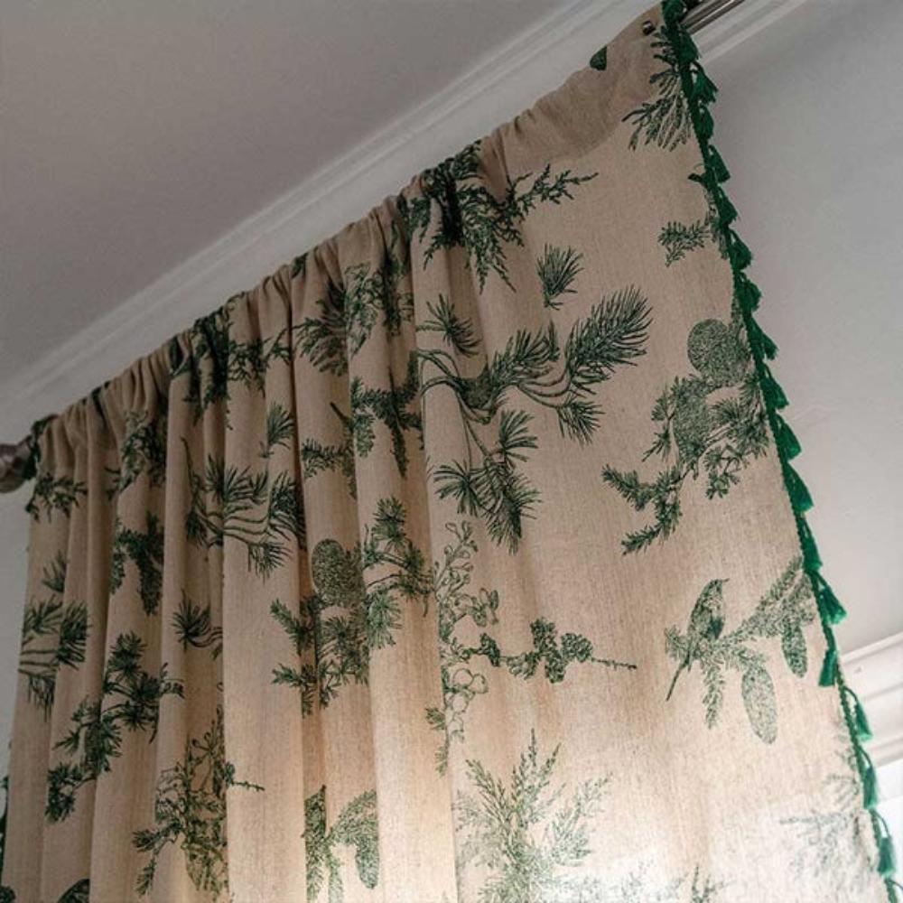 Grünwald: Jacquard Curtains with Birds & Tassels – Decorative & Light-Filtering for Bedrooms
