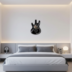 Vinyl Wall Clock Guitar Record Design Analog Decorative Music Theme Home Wall Decor