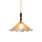 Gyran Petal Glass and Brass Pendant Lamp