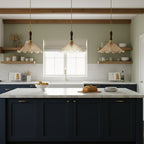 Gyran Petal Glass and Brass Pendant Lamp