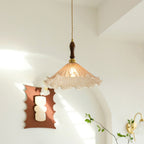 Gyran Petal Glass and Brass Pendant Lamp