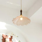 Gyran Petal Glass and Brass Pendant Lamp