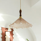 Gyran Petal Glass and Brass Pendant Lamp