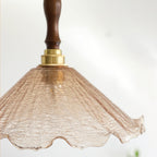 Gyran Petal Glass and Brass Pendant Lamp